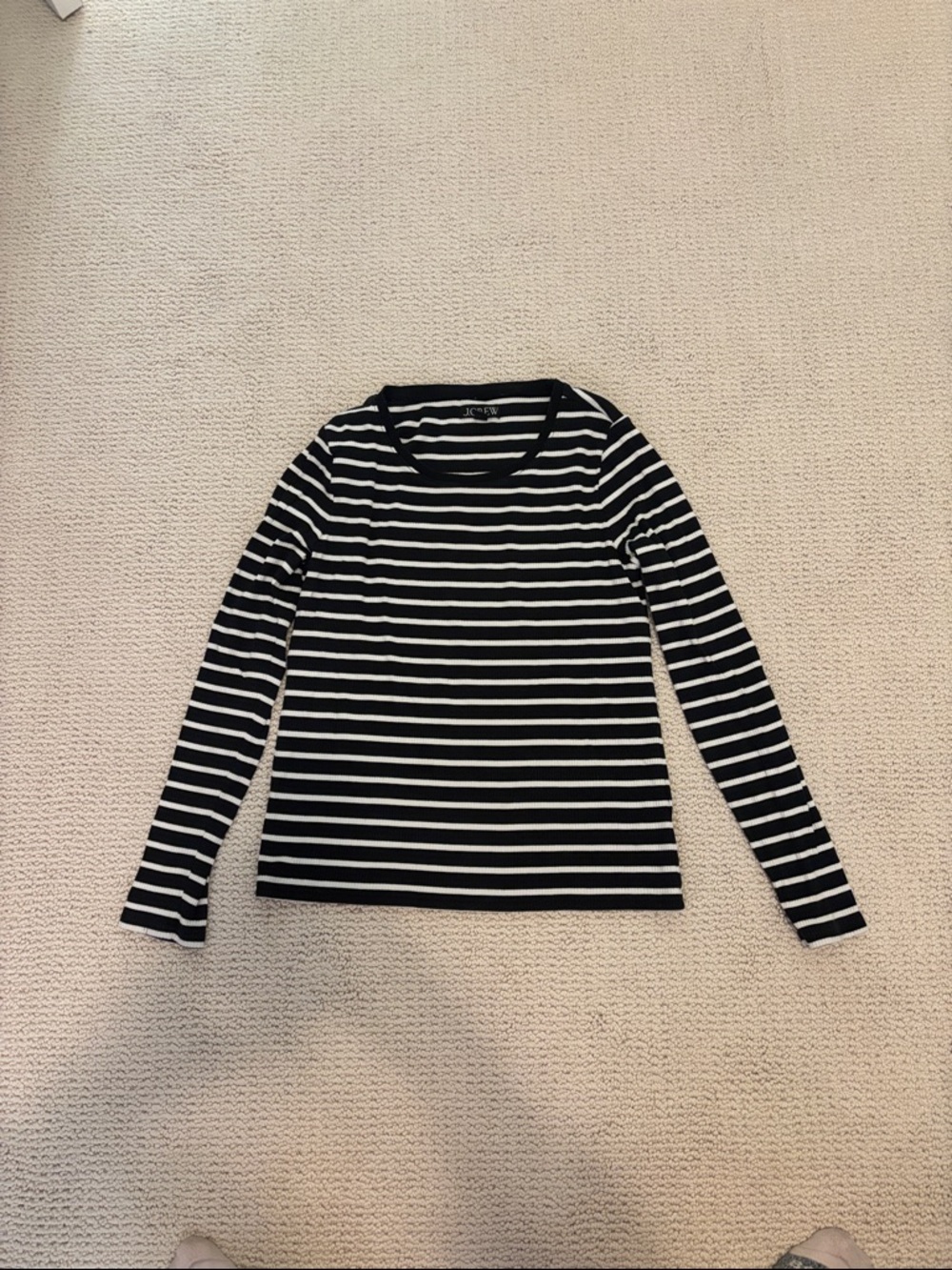 J. Crew Black & White Striped Long-Sleeve Tee